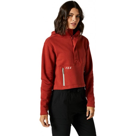 SUDADERA CON CREMALLERA MUJER FOX CALIBRATED DWR COLOR ARCILLA ROJA  29129-348 - MotocrossCenter.com
