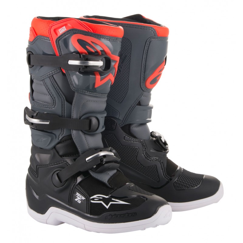BOTAS INFANTILES ALPINESTARS TECH 7S 2022 COLOR NEGRO / GRIS OSCURO /