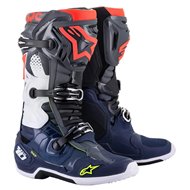 ALPINESTARS TECH 10 BOOTS 2021 DARK GREY / DARK BLUE / FLUO RED COLOUR