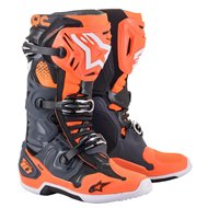 ALPINESTARS TECH 10 BOOTS 2021 COOL GREY / FLUO ORANGE COLOUR