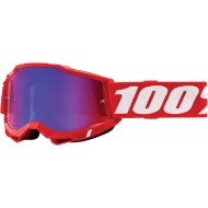 100% ACCURI 2 GOGGLE RED COLOUR - MIRROR RED / BLUE LENS