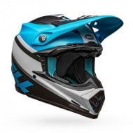 CASCO BELL MOTO-9 MIPS PROPHECY COLOR BLANCO / NEGRO /AZUL  MATTE